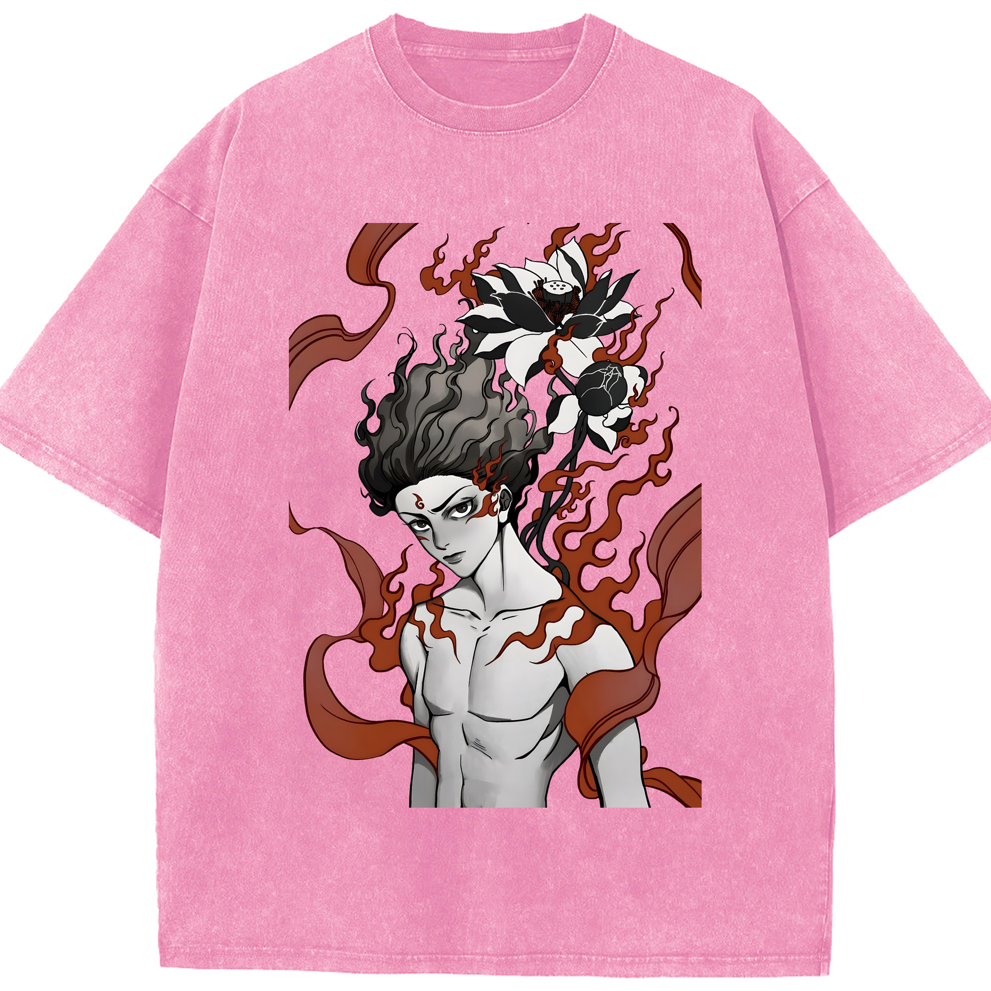 （画像用） Ne Zha 2 ナタ 魔童の大暴れ 綿100% ヴィンテージ風 半袖Tシャツ（フロントプリント）